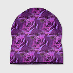 Шапка Фиолетовые цветы паттерн, цвет: 3D-принт