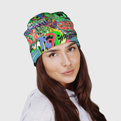 Шапка Граффити с черепами, цвет: 3D-принт — фото 2