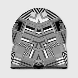 Шапка Черно белый современный геометрический узор Симмет, цвет: 3D-принт