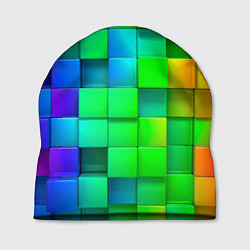 Шапка РАЗНОЦВЕТНЫЕ КУБИКИ MULTICOLORED CUBES, цвет: 3D-принт