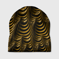 Шапка Черная с золотым оптическая иллюзия Абстракция, цвет: 3D-принт
