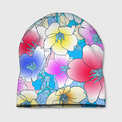 Шапка Летний цветочный паттерн Fashion trend 2025, цвет: 3D-принт