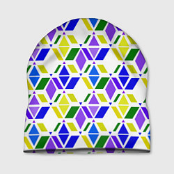Шапка Разноцветный неоновый геометрический узор, цвет: 3D-принт