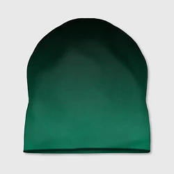 Шапка Черный и бирюзово - зеленый, текстурированный под, цвет: 3D-принт