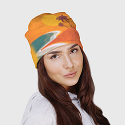 Шапка Закат на побережье минимализм, цвет: 3D-принт — фото 2