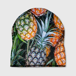 Шапка Фон из ананасов, цвет: 3D-принт
