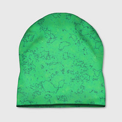 Шапка Мраморный зеленый яркий узор, цвет: 3D-принт