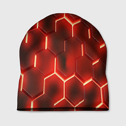 Шапка Светящиеся красным светом шестиугольники, цвет: 3D-принт