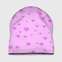 Шапка Сердечки розовые абстракция, цвет: 3D-принт