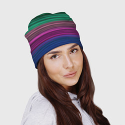 Шапка Разноцветные неоновые шелковые нити, цвет: 3D-принт — фото 2