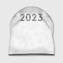Шапка Новогодние снежинки 2023, цвет: 3D-принт