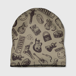 Шапка Nirvana crash guitar beige, цвет: 3D-принт