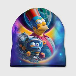 Шапка Гомер Симпсон с сыном в космосе - нейросеть, цвет: 3D-принт