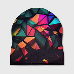 Шапка Неоновые абстрактные камушки, цвет: 3D-принт