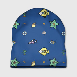 Шапка Паттерн - морской мир, цвет: 3D-принт