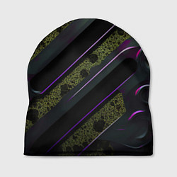 Шапка Фиолетовые и зеленые вставки, цвет: 3D-принт