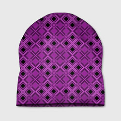 Шапка Геометрический узор в пурпурных и лиловых тонах, цвет: 3D-принт