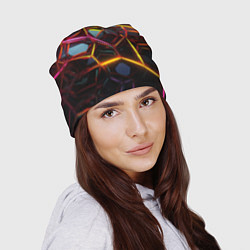 Шапка Неоновые трубки абстракция, цвет: 3D-принт — фото 2