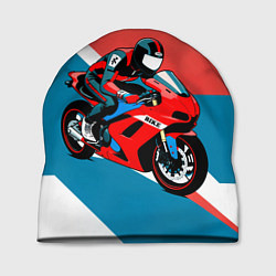 Шапка Нарисованный мотоциклист, цвет: 3D-принт