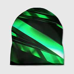 Шапка Зеленая неоновая абстракция, цвет: 3D-принт