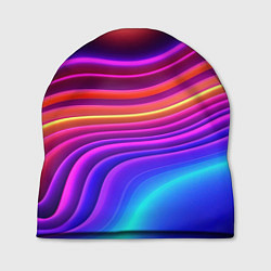 Шапка Яркие неоновые волны, цвет: 3D-принт