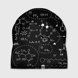 Шапка Химические формулы на чёрном, цвет: 3D-принт