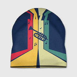 Шапка Труба в разноцветных полосах Jazz music, цвет: 3D-принт