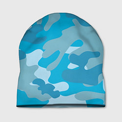 Шапка Камуфляж военный синий, цвет: 3D-принт