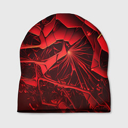 Шапка Объемные красные разломы, цвет: 3D-принт