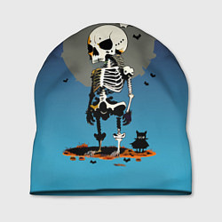 Шапка Funny skeleton - neural network - halloween, цвет: 3D-принт