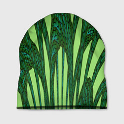 Шапка Зеленый растительный мотив, цвет: 3D-принт