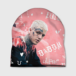 Шапка Lil Peep тату розовый, цвет: 3D-принт