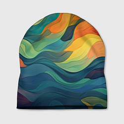 Шапка Красочная палитра в волнах, цвет: 3D-принт