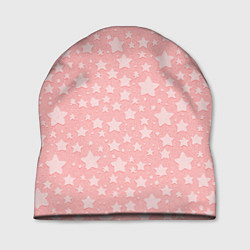 Шапка Звёздочки бледно-розовый, цвет: 3D-принт