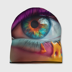 Шапка Разноцветная краска и глаз, цвет: 3D-принт