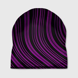 Шапка Абстракция фиолетовые линии, цвет: 3D-принт