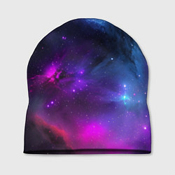 Шапка Бескрайний космос фиолетовый, цвет: 3D-принт