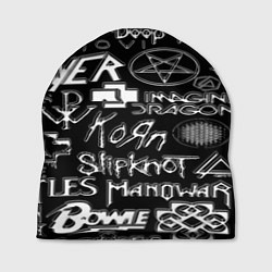 Шапка Логотипы рок групп металические