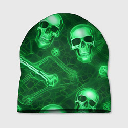 Шапка Зелёные черепа и кости, цвет: 3D-принт