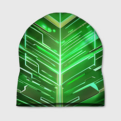 Шапка Зелёные неон полосы киберпанк, цвет: 3D-принт