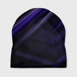 Шапка Черный фиолетовый фон с абстракцией, цвет: 3D-принт