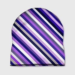 Шапка Полосы фиолетовые диагональ, цвет: 3D-принт