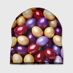 Шапка Красные и фиолетовые пасхальные яйца, цвет: 3D-принт