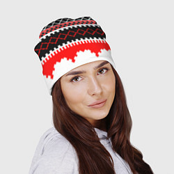 Шапка Красные и чёрные фигуры, цвет: 3D-принт — фото 2