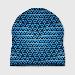 Шапка Синие и чёрные треугольники, цвет: 3D-принт