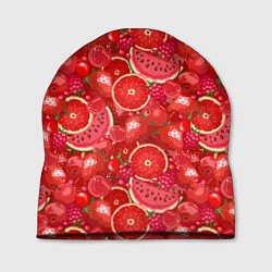 Шапка Красные фрукты и ягоды