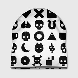 Шапка Love death robots pattern white, цвет: 3D-принт