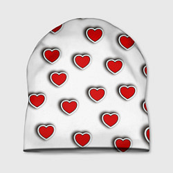 Шапка Стикеры наклейки объемные сердечки, цвет: 3D-принт