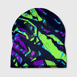 Шапка Разноцветные текстурные штрихи, цвет: 3D-принт
