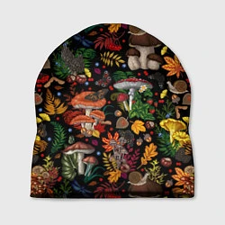 Шапка Фон с лесными грибами, цвет: 3D-принт